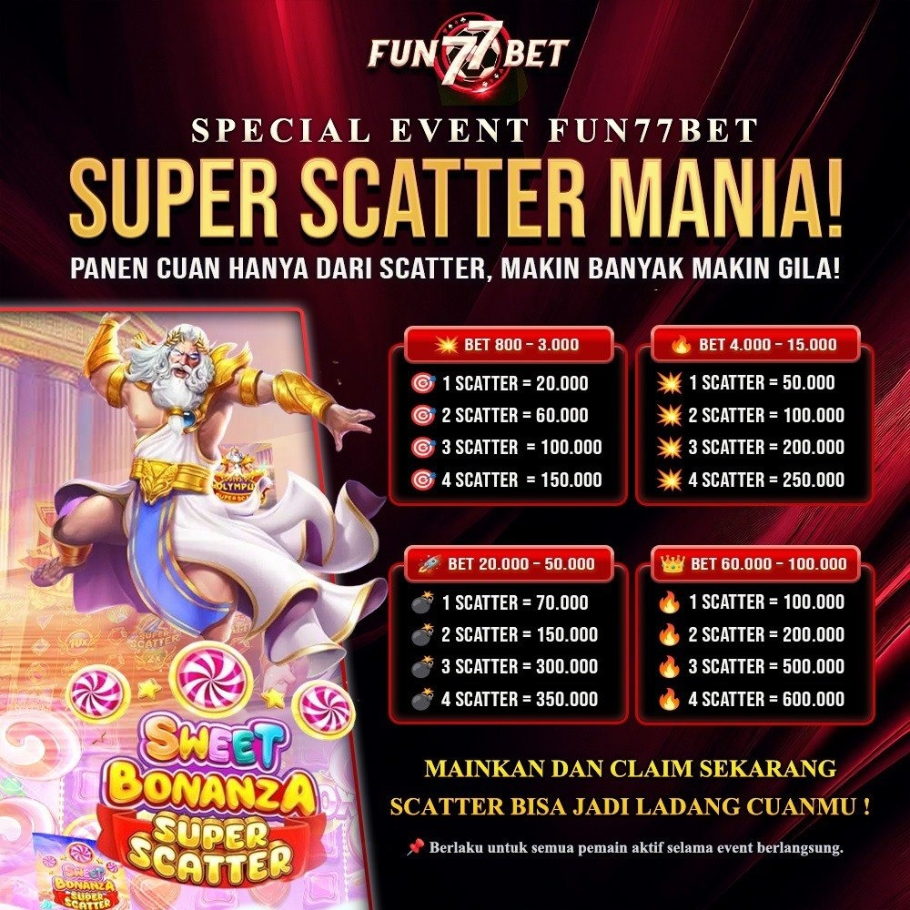 Fun77bet: Situs Gaming Online Terpercaya Dengan Bonus Maxwin Terbesar 2025 image 1